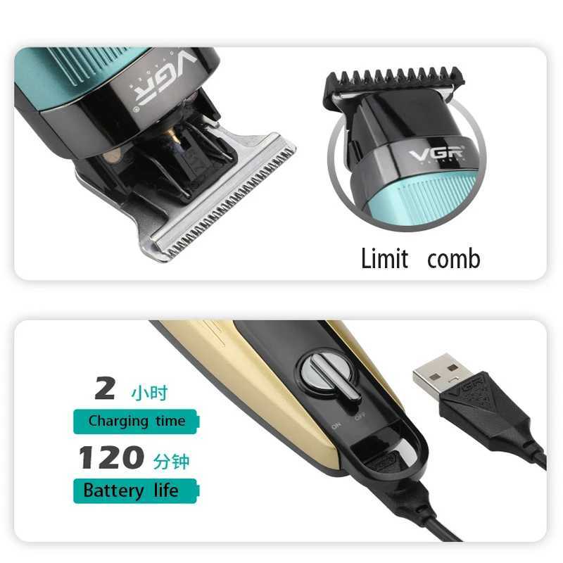 Original VGR Professional Hair Trimmer For Men Facial Body Beard Hair Clipper Electric Rechargeable Haircut Machine Barber XJ250624