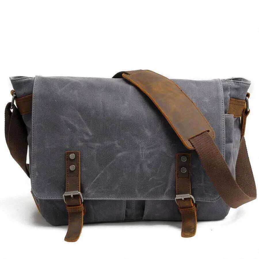 bags New Fashion Thick Wax Canvas Shoulder Messenger Men Crossbody Bag Vintage male Leisure Sling bag Casual Boy