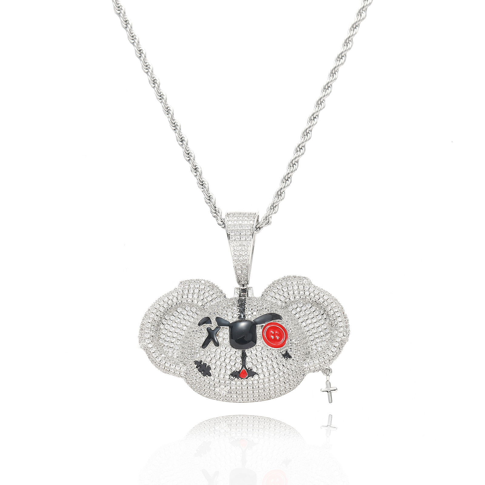 New Arrival Moissanite Jewelry Hip Hop Cartoon Pendant Creative Hip Hop Chain Iced Out Swag Labubu Accessory Pass the diamond tester