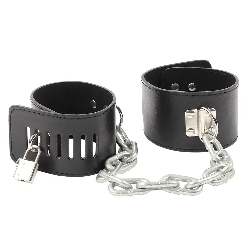 Hard Metal Chain Handcuffs Slave BDSM Wrist Ankle Bondage Cuff Restraints Locking Shackles Erotic Products Sex Toys For Couple 250624
