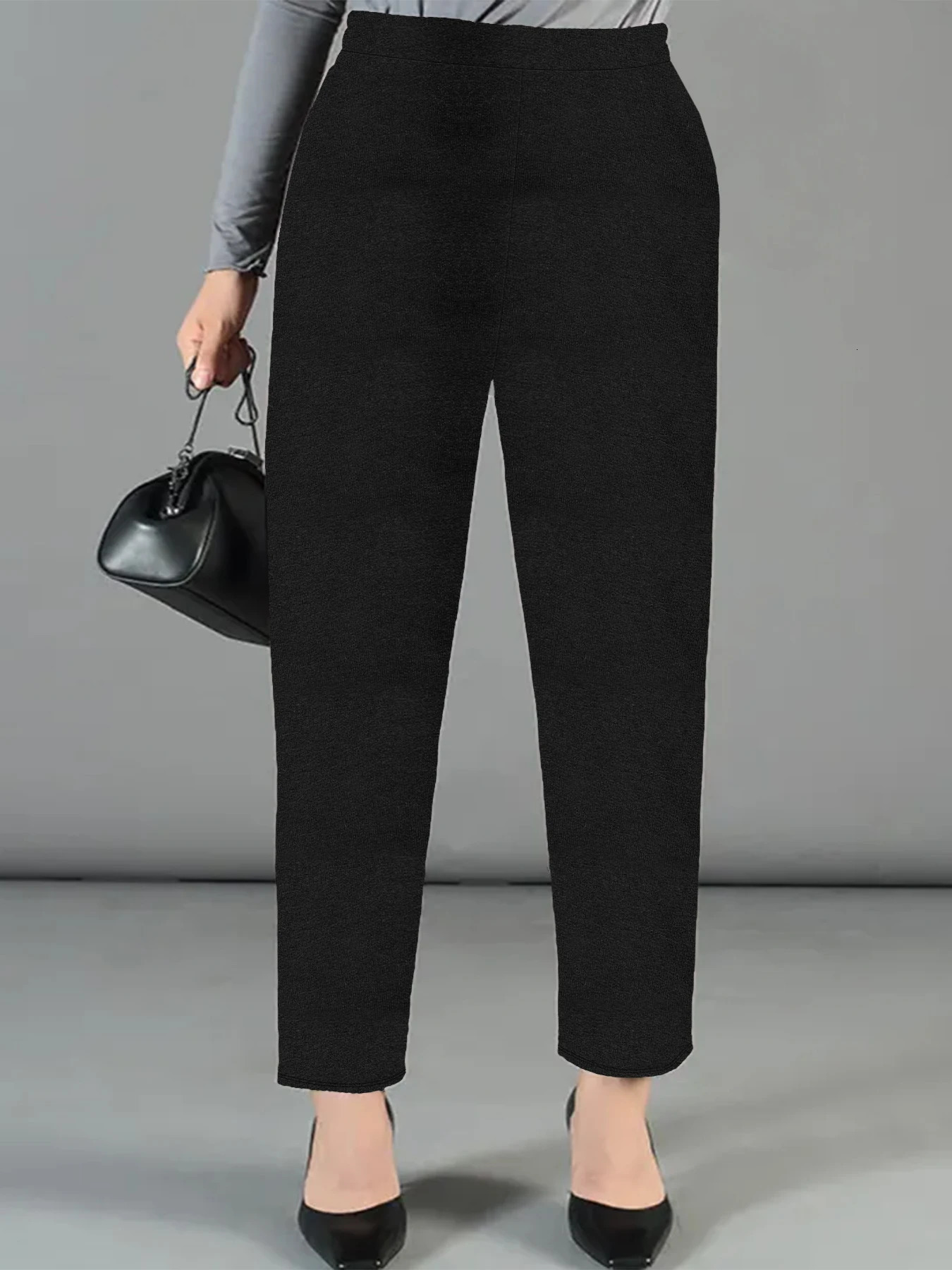 Spring and Autumn Plus Size Elegant Fashion Style High Elastic Fabric Slim Fit Comfortable Straight Style Pants 250609