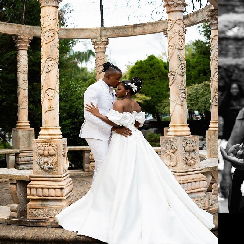 Romantic Mermaid African Wedding Dress With Overskirt Train Elegant Beaded Plus Size Country Outdoor Bridal Dresses 2025 Vestio De Novia Robe De Marie