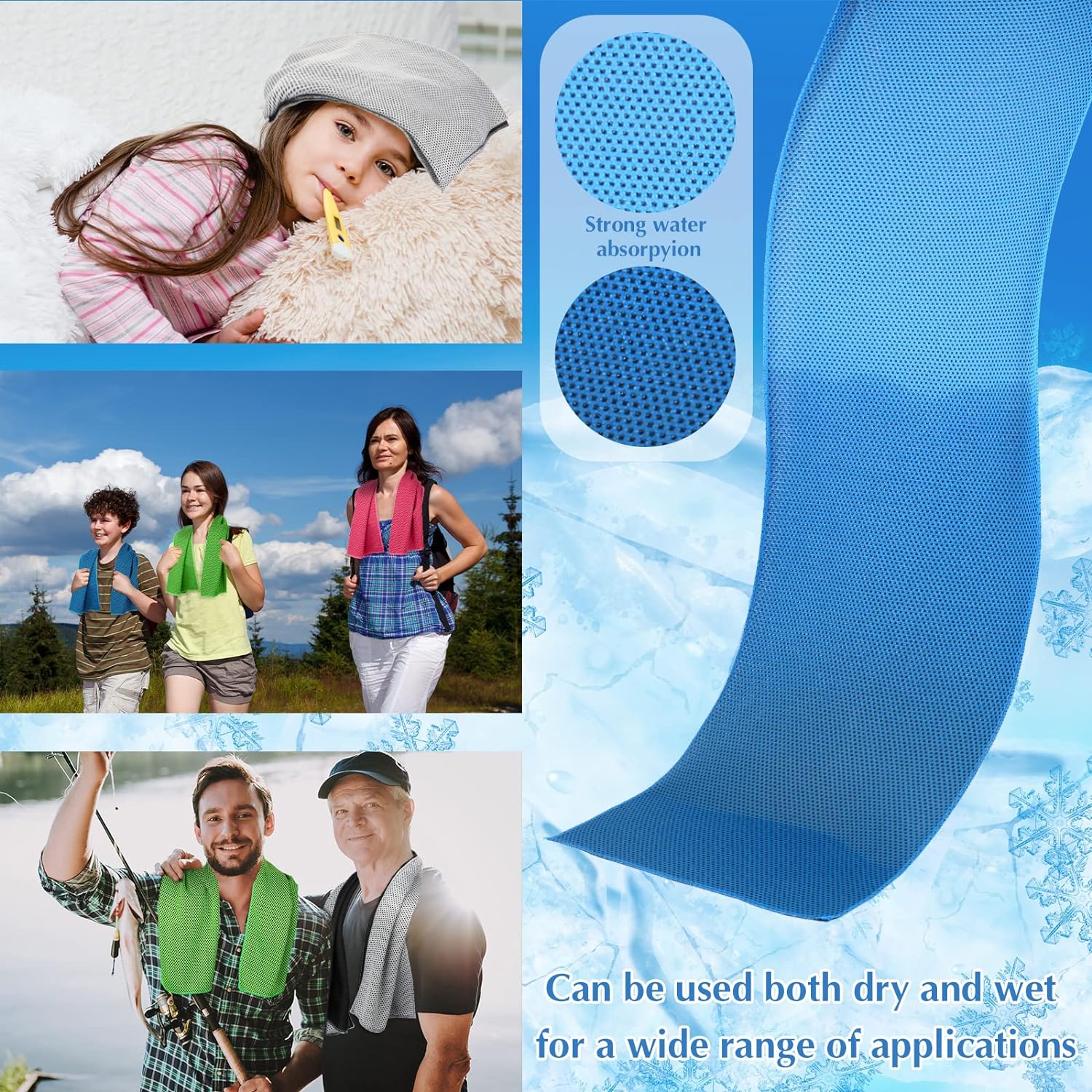 Wholesale Quick Dry Sports Towel Custom Summer Gym Sports Reactive Printed Instant Cold Ice Cooling Towel