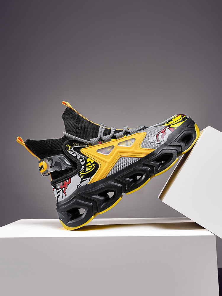 2427-Boys Gaobang Basketball Shoes Flying Mesh Breathable Men's Basketball Sneakers Anti-Slip Running Shoes Breathable Walking Shoes