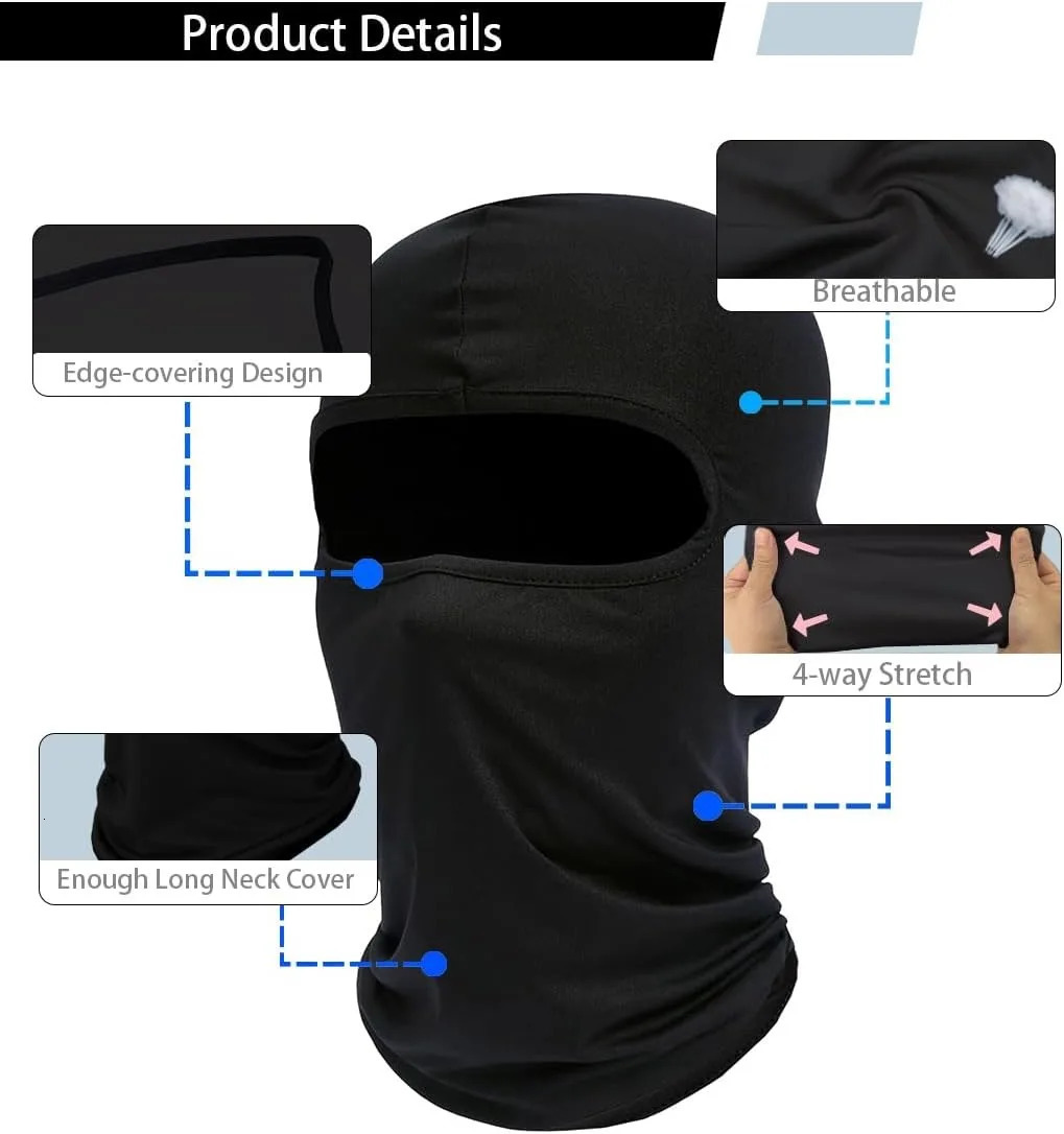 Balaclava Ski Mask Skull Face Mask Windproof Dustproof Breathable Soft Stretchable for Men Women 250624