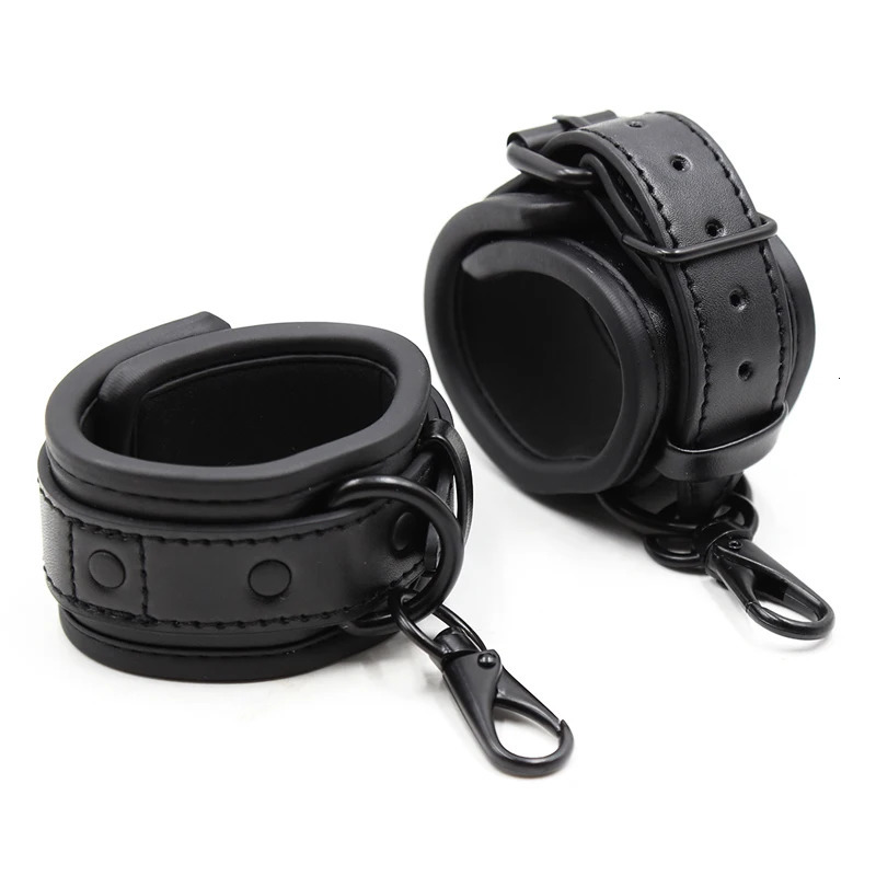 Sexy Adjustable Leather Handcuffs For Sex Toys For Woman Couples Hang Buckle Link Bdsm Bondage Accessories 250624