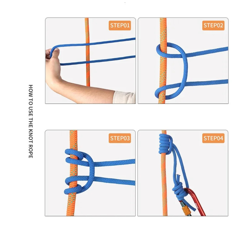 Outdoor 6mm Prusik Cord Rope 120cm Length Accessory Durable Heat Resistant Polyester Nylon Rock Climbing 250611