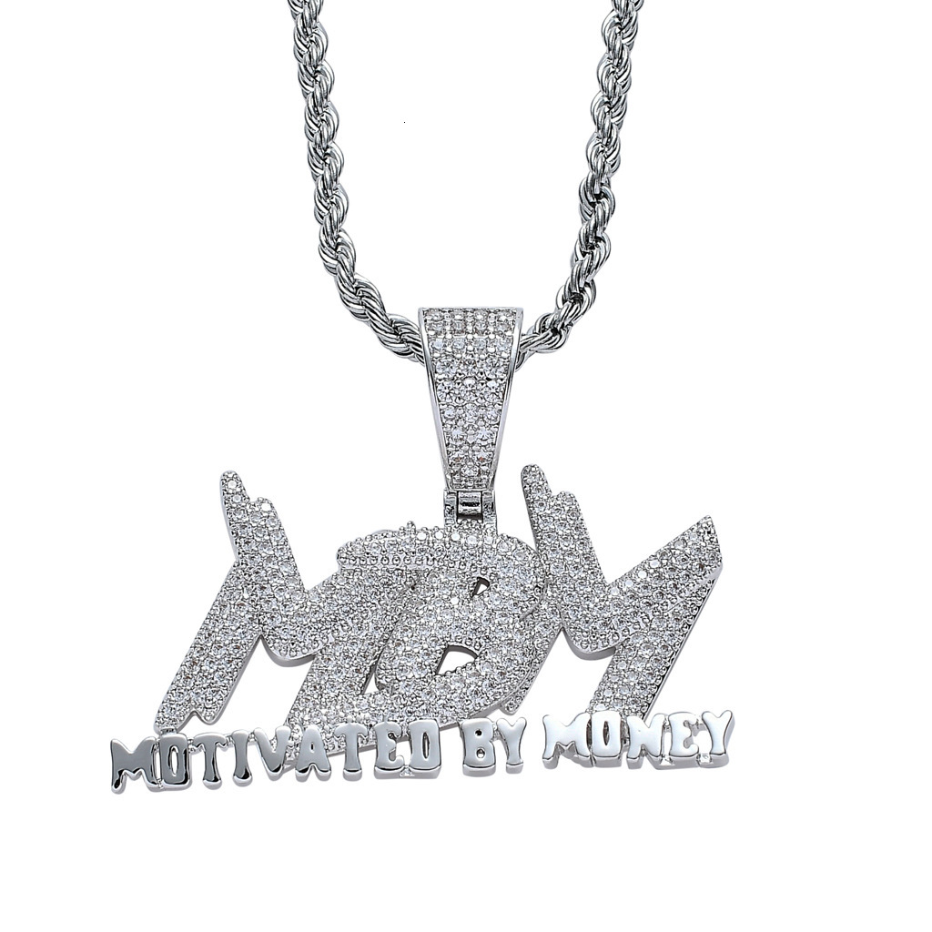 Men Hip Hop Necklace MBM Pendant Iced Out Trendy Brand Moissanite Necklace Pass the diamond tester