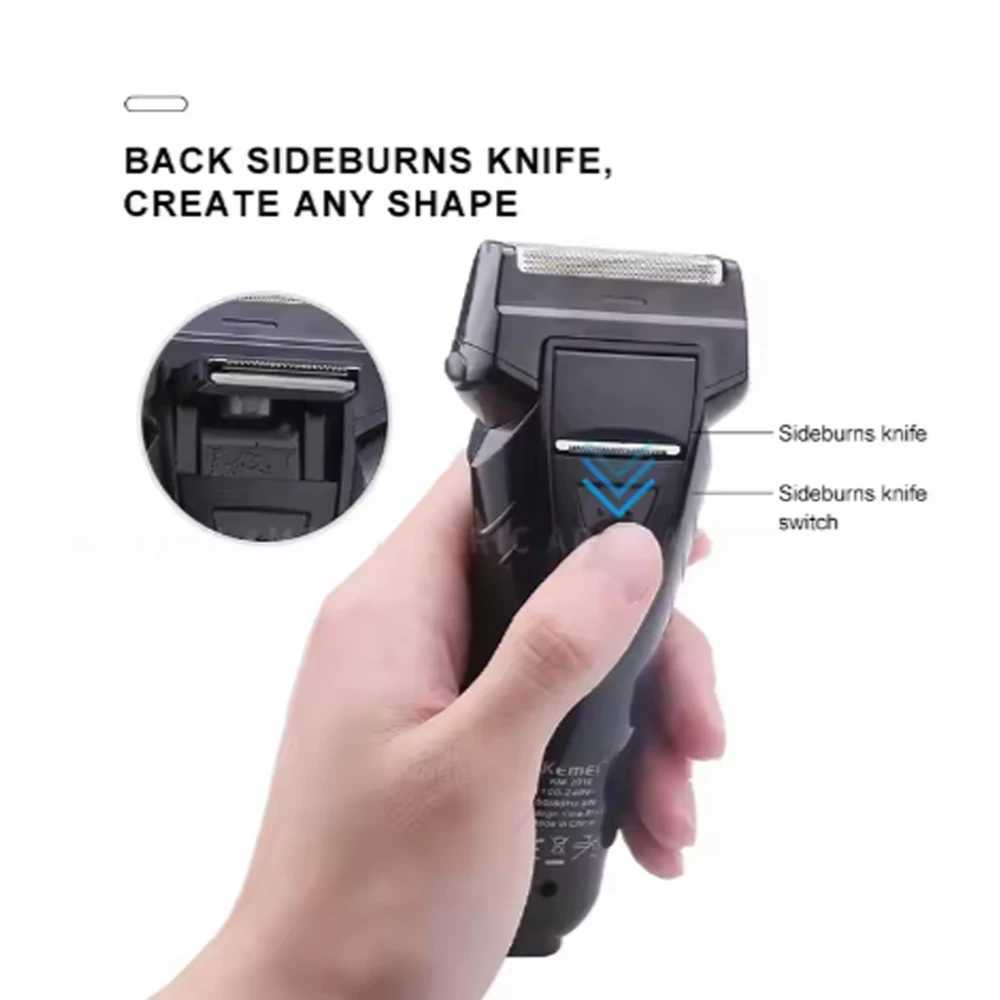 kemei Hair cutting machine Reciprocating electric shaver rechargeable bread trimmer waterproof mens shaver for men gift XJ250624