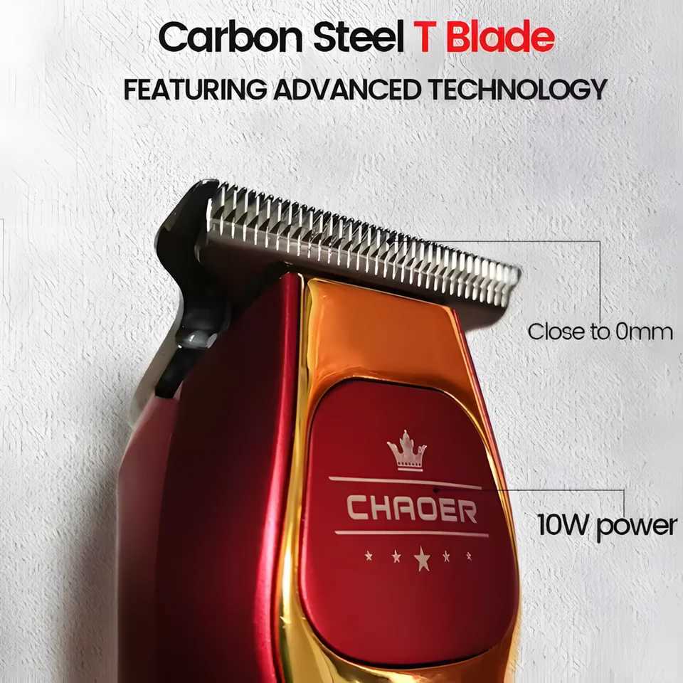 Barber-Grade Electric Hair Clipper with T-Blade - 0mm Ultra Precise Shaving Beard Trimming for Professional Salons Home Use XJ250624