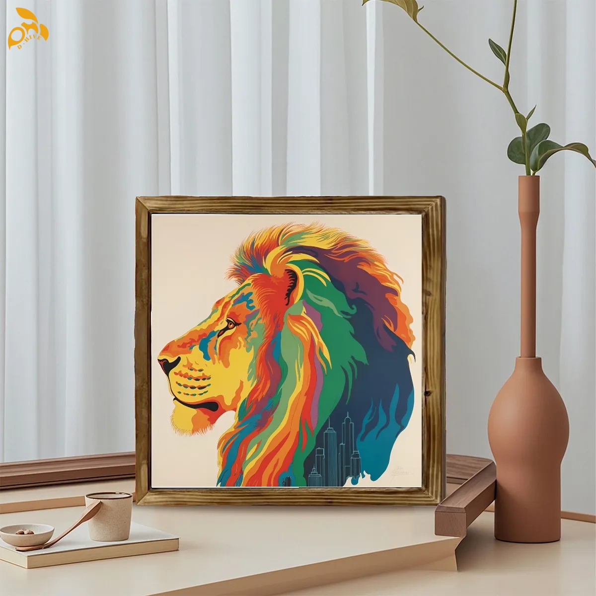 free shipping of customized fashionable American framed woodblock painting with exquisite patterns from US