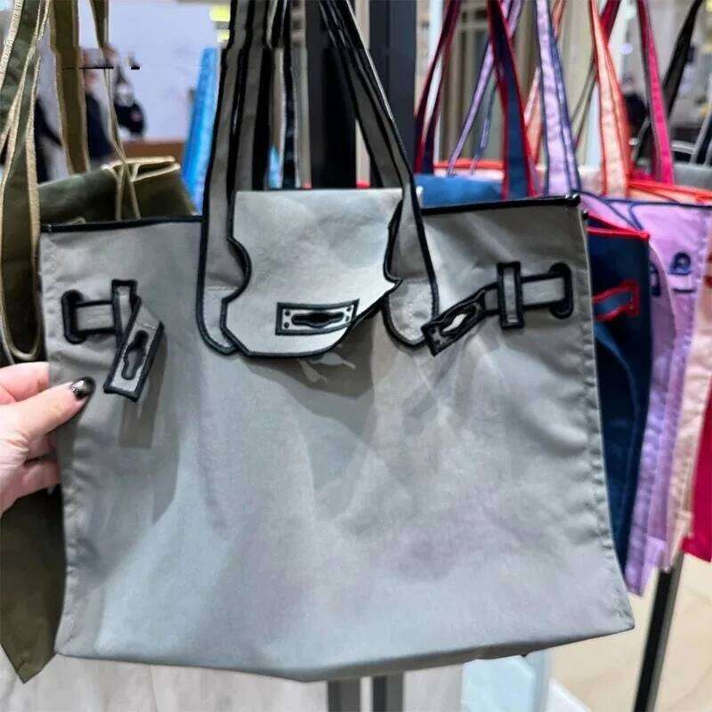 Japanese Nylon High-end Commuter Large-capacity Portable Environmental Protection Casual Embroidery Shopping Storage Bag