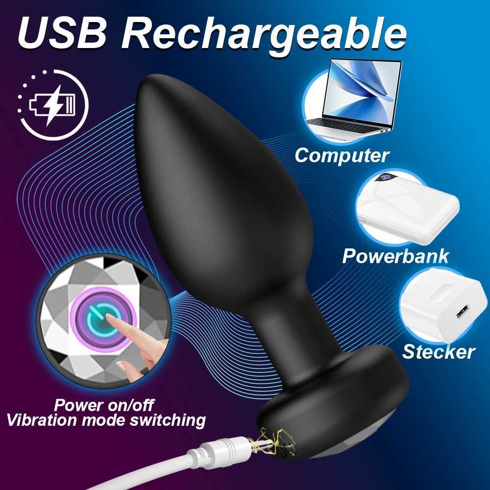 APP Remote Anal Vibrator Rotating Stimulator Vibrators for Men Dildo Butt Plug G-spot Prostate Massager Sex Toys For Gay Adults W250624