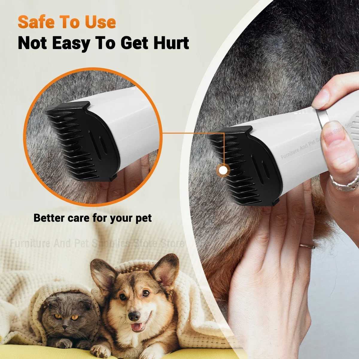 Dog Hair Clippers Grooming Electric Pet Clipper Professional Silent Hair Cutter USB Rechargeable Pet Grooming Clipper XJ250624