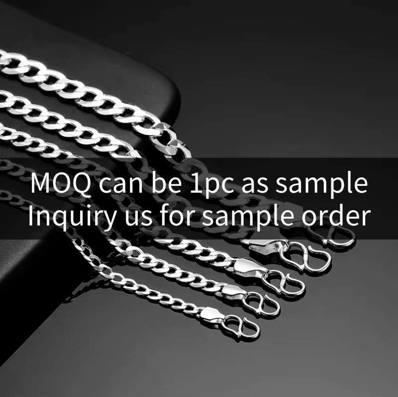 3/4/5/6/7mm Miami Cuban Link 925 Sterling Silver Chain Gold Plated Hip Hop for Men Women Fine Jewelry Wholesale Bulk Bracelet