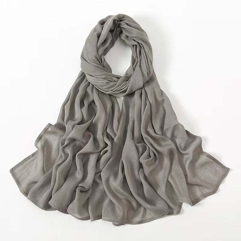 T1055 new solid color wide-brimmed cotton ladies' headscarf, simple, soft and versatile scarf