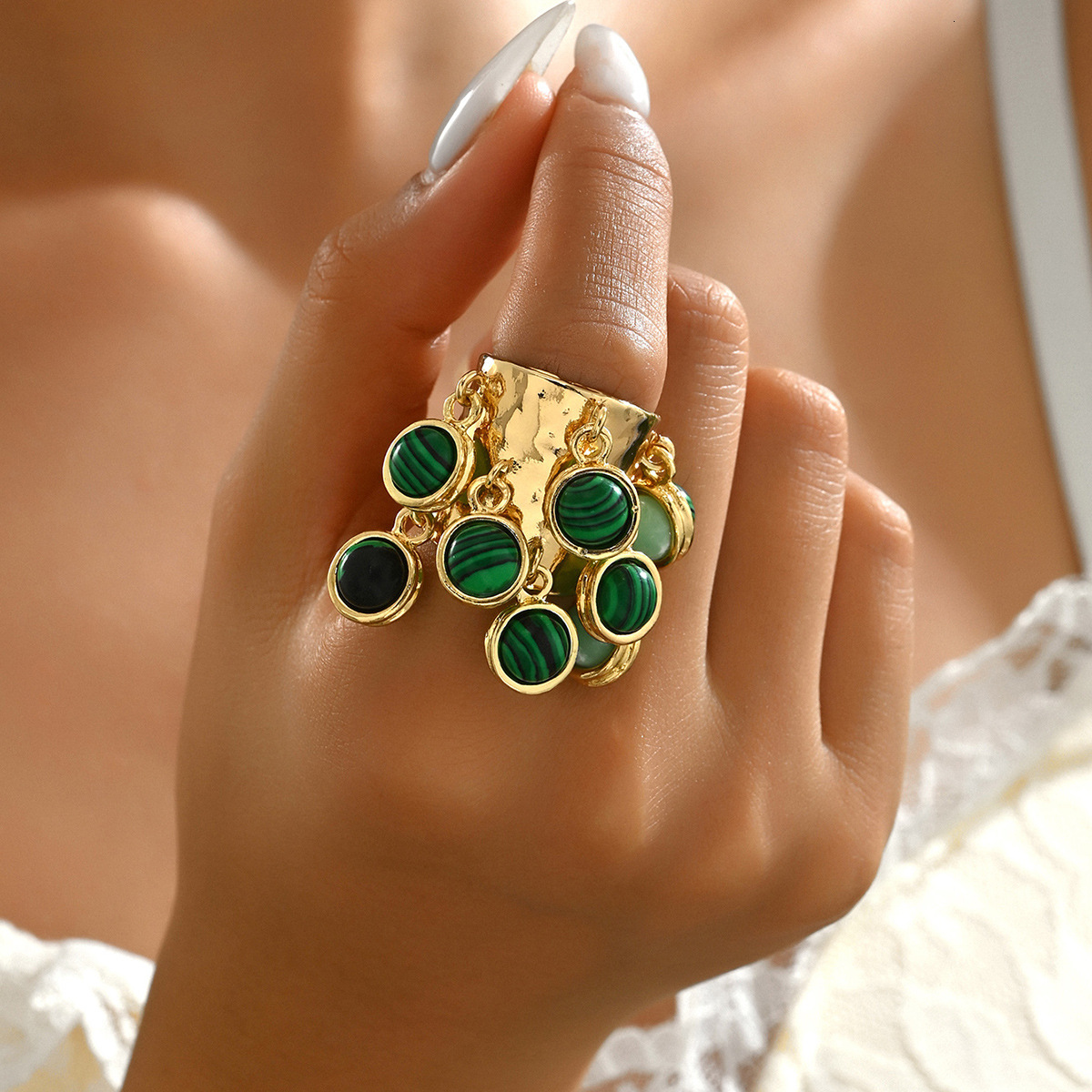 Minimalist Luxury Style Women's Adjustable Open Personality Corful Plain Band Index Finger Ring