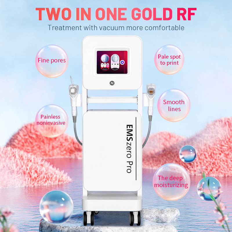 Gold RF 2 In 1 Beauty Machine Fractional Microneedling for Stretch Marks Wrinkles Skin Tightening Portable Facial Tool