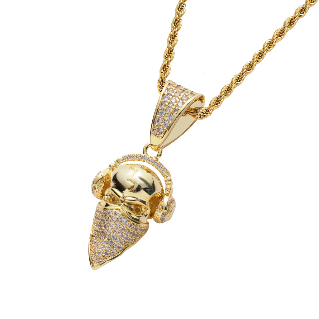 Moissanite Street Hip Hop Jewelry Masked Headphone Cool Portrait Pendant Iced Out Necklace Luxury Pass the diamond tester