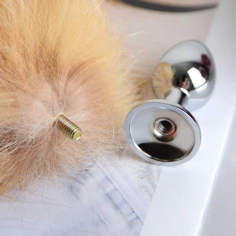 Separable Anal Plug Fox Tail Woman Cosplay Play Toy Natural Long Fox Tail Butt Plug Anal Sex Toys for Adult Products Couples W250624