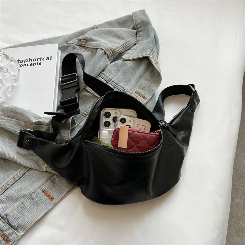 Female Belt Bag Solid color Leather Fanny pack Purse Fashion Ladies Waist Bag Shoulder Crossbody Chest Bag 250623