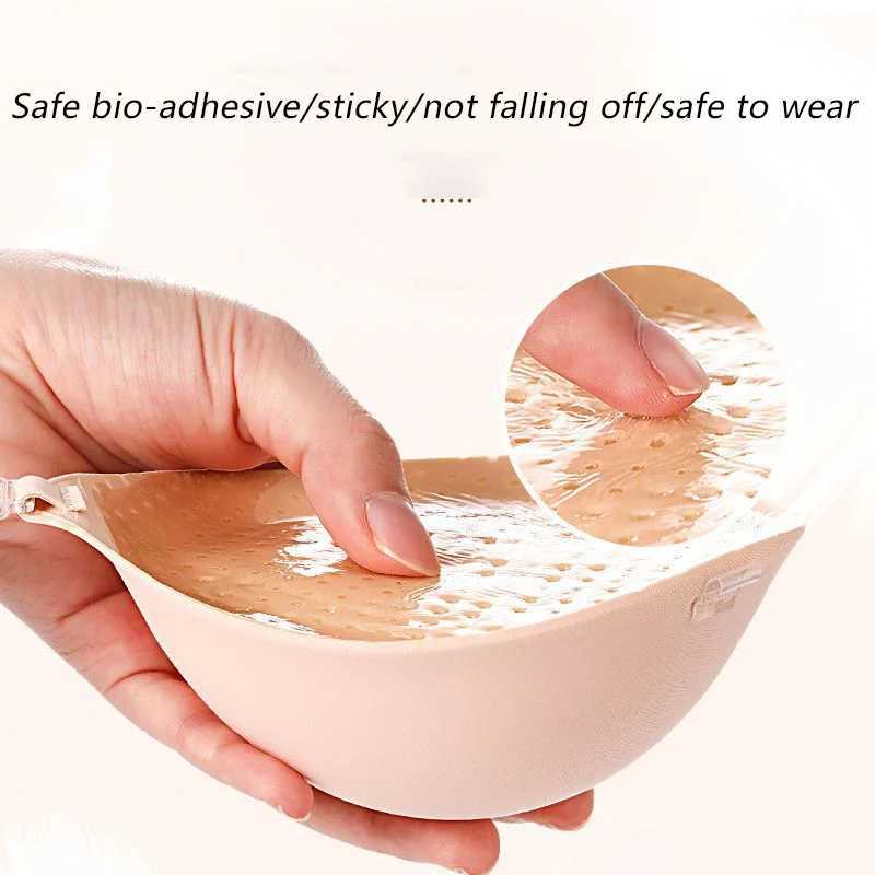 Push Up Bra Strapless 5cm Thick Adhesive Bra Padded Nipple Tape Reusable Invisible Nipple cover silicone bra Free Bra StrapW250624