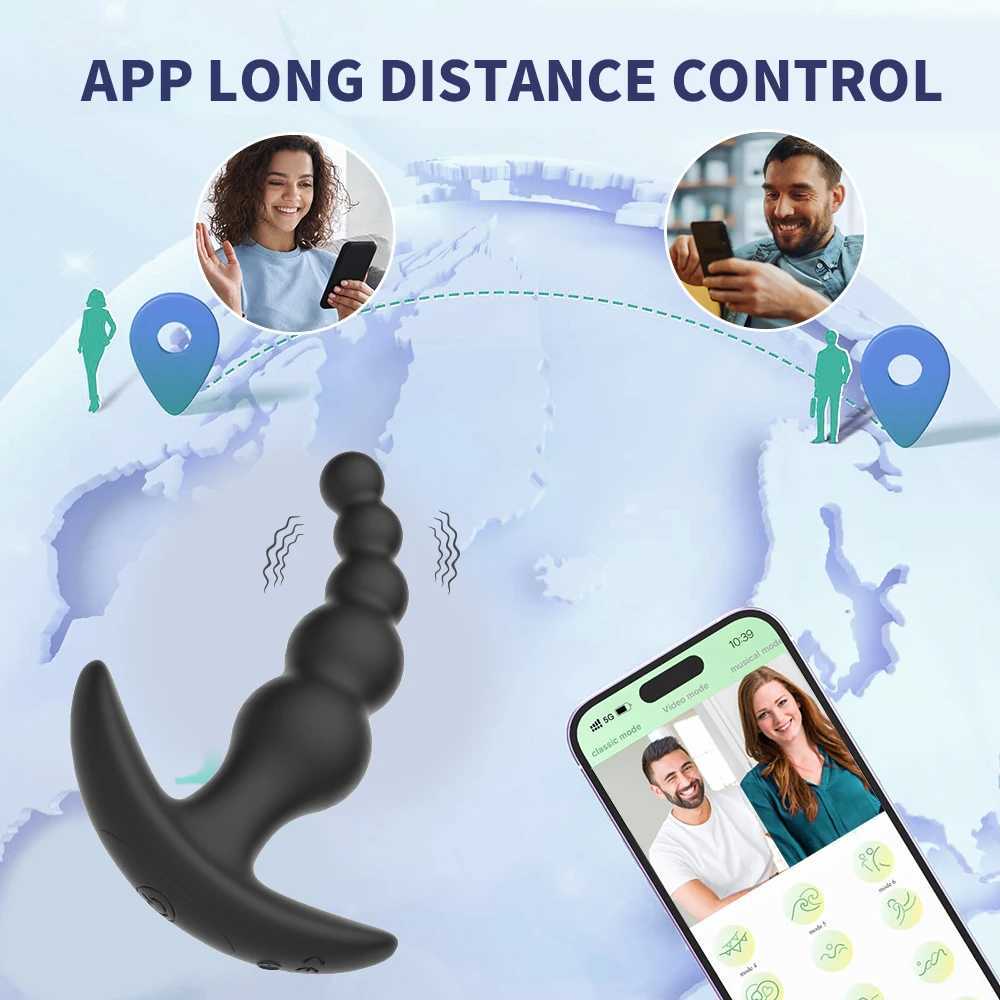 APP Bluetooth Anal Vibrator for Men Prostate Massager Wireless Remote Butt Plug Vibrating Adult Sex Toys for Women Men Gay W250624