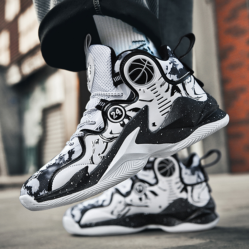 8106-Boys Stylish and Breathable Indoor & Outdoor Sneakers Comfortable Basketball Shoes Non-slip Running Basketball Shoes