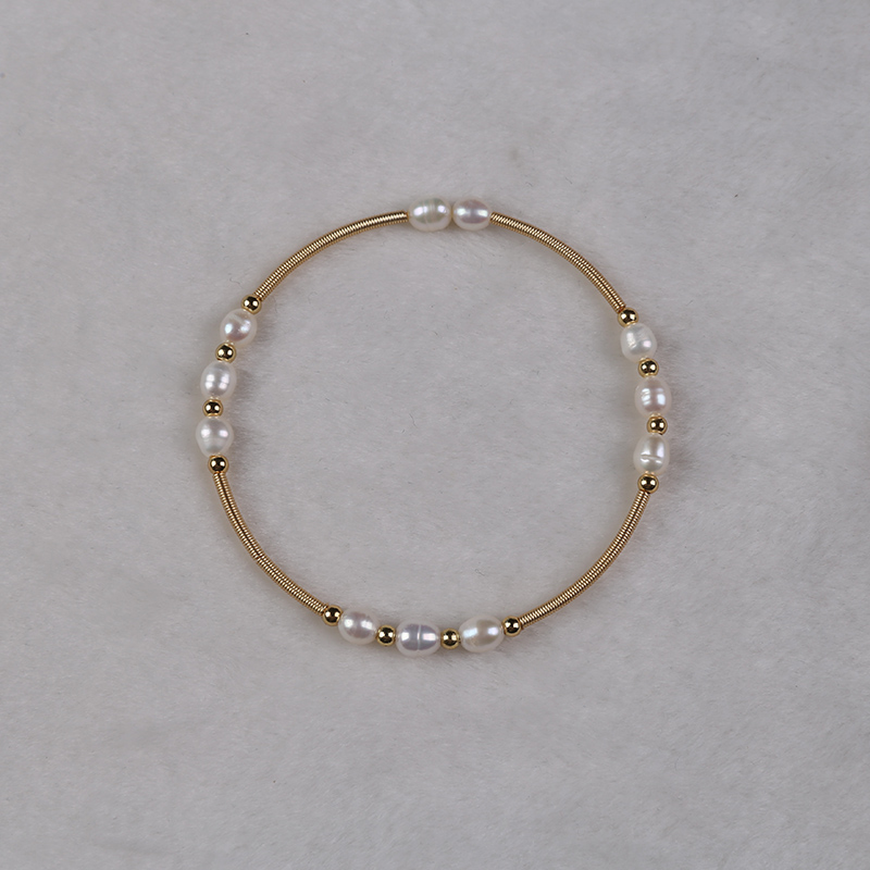 Handcrafted Natural Freshwater Pearl Bracelet with Adjustable Size - Length: 7.5cm