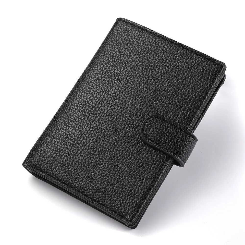 Mens And Womens PU Leather Wallet Travel Passport Wallet Multi Card Slot Holder Wallet Travel Accessories XJ250624