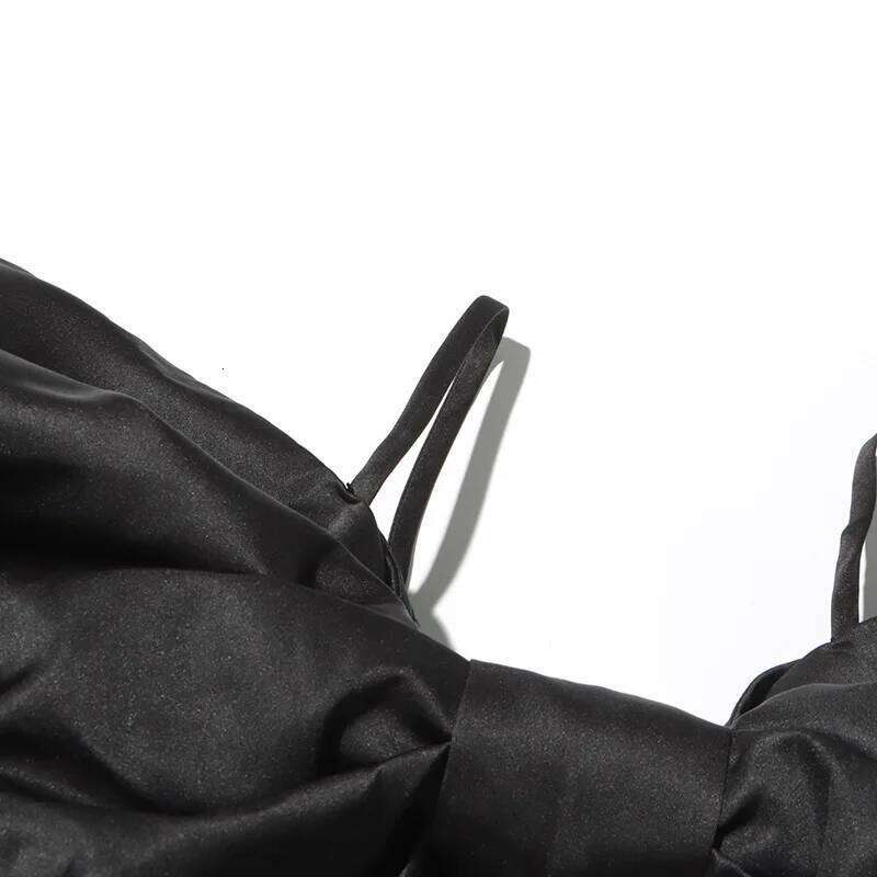 Getspring Women Camis 2024 Autumn Fashion Large Bow Design Backless Strapless Sleeveless Black Tanks All Match Sexy Camisole Top