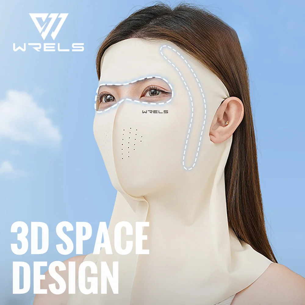 WRELS Anti UV Full Face Cover UPF 50 Summer Face Mask Breathable Sunscreen Sports Face Covering Sun Protection Face Mask 250624