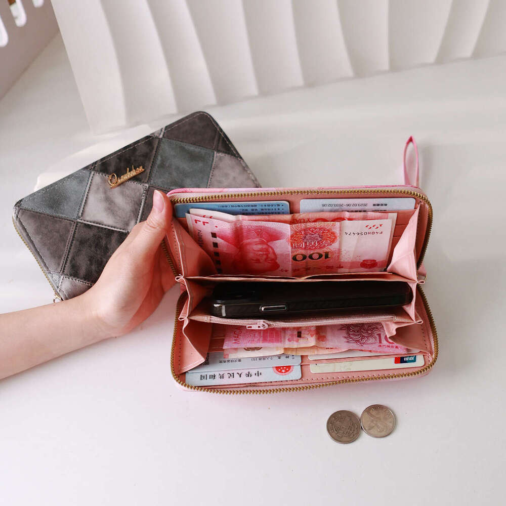 Secret Code Shipment New Korean Style Fashion Women's Long Spliced Color-Block High-End Wallet Purse for Women