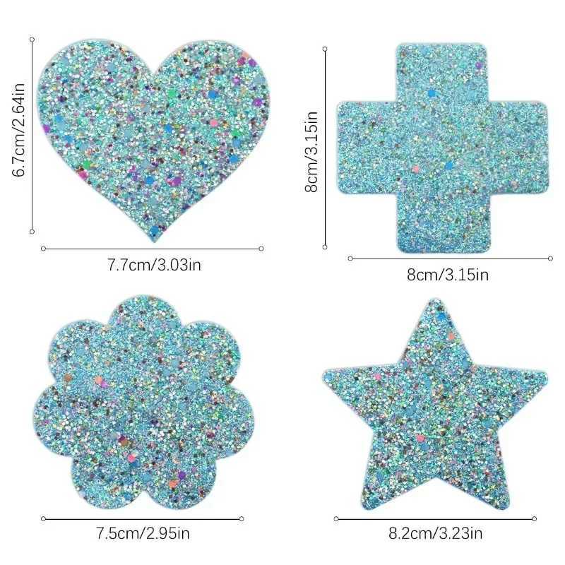 Sexy Nipple Pasties Invisible Disposable Breast Patch Clover Luminous Glitter Breast Lift Tape Chest Stickers Bara Nipple Covers W250624