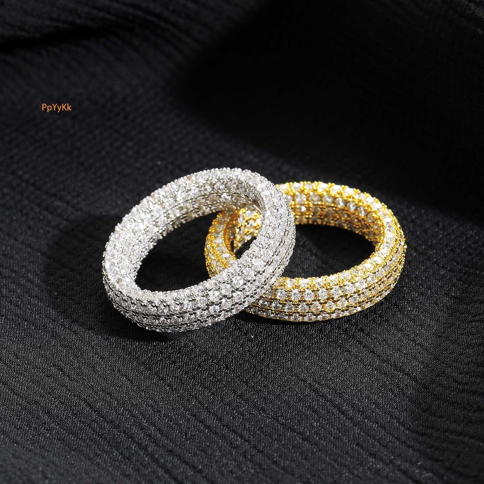 New Arrival Luxury Bling Bling Moissanite Ring Iced Out Swag Hip Hop Jewelry Trendy Unique Simple Couple Rings Pass the diamond tester
