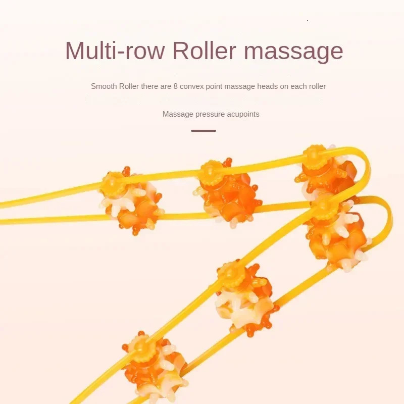 Handheld Back Shoulder Neck Muscle MassagerFitness Physiotherapy Massage RollerBead PullBack Roller Legs Back Waist Massage 250619