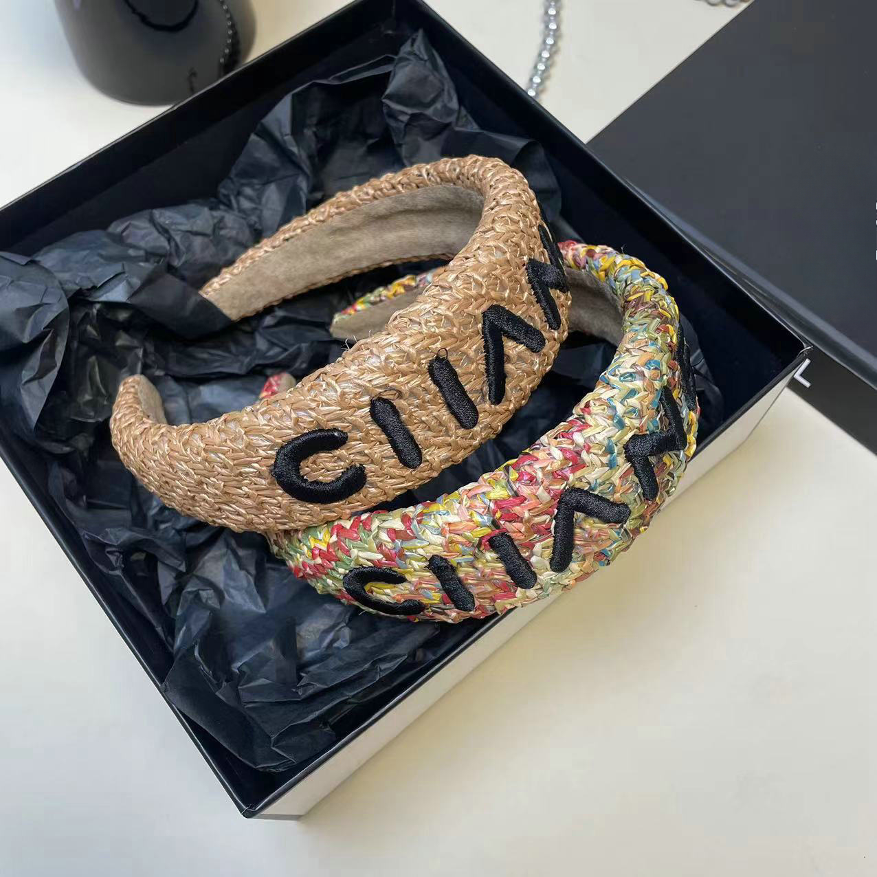 2025 new Lafite Embroidered Letter Headband Designer Jewelry Summer Women Hairband Wide-Brimmed Headwear Hairjewelry Accessories Free shippi