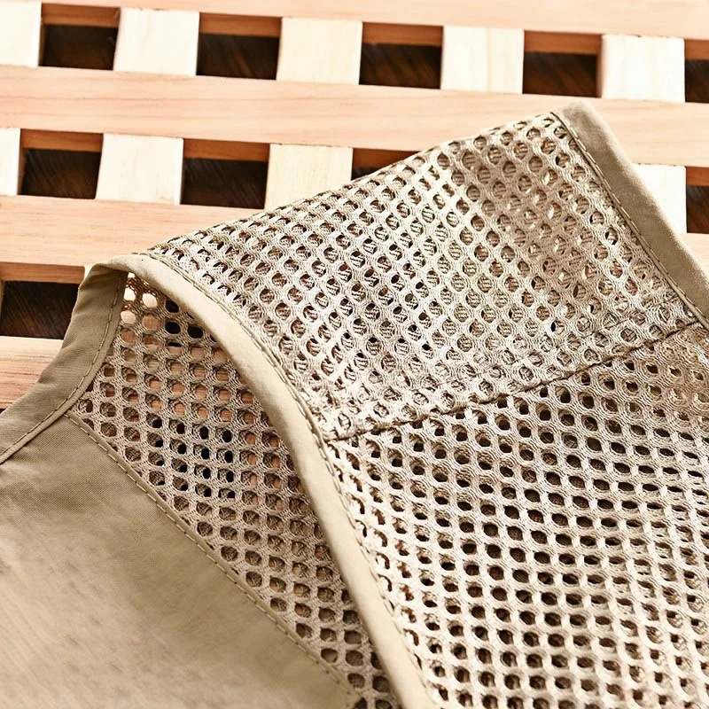 Mens Vest Tactical Outdoor Webbed Gear Coat Summer Fishing Waistcoat Men Tool Multi-Pockets Mesh Work Sleeveless Jacket Male 250617