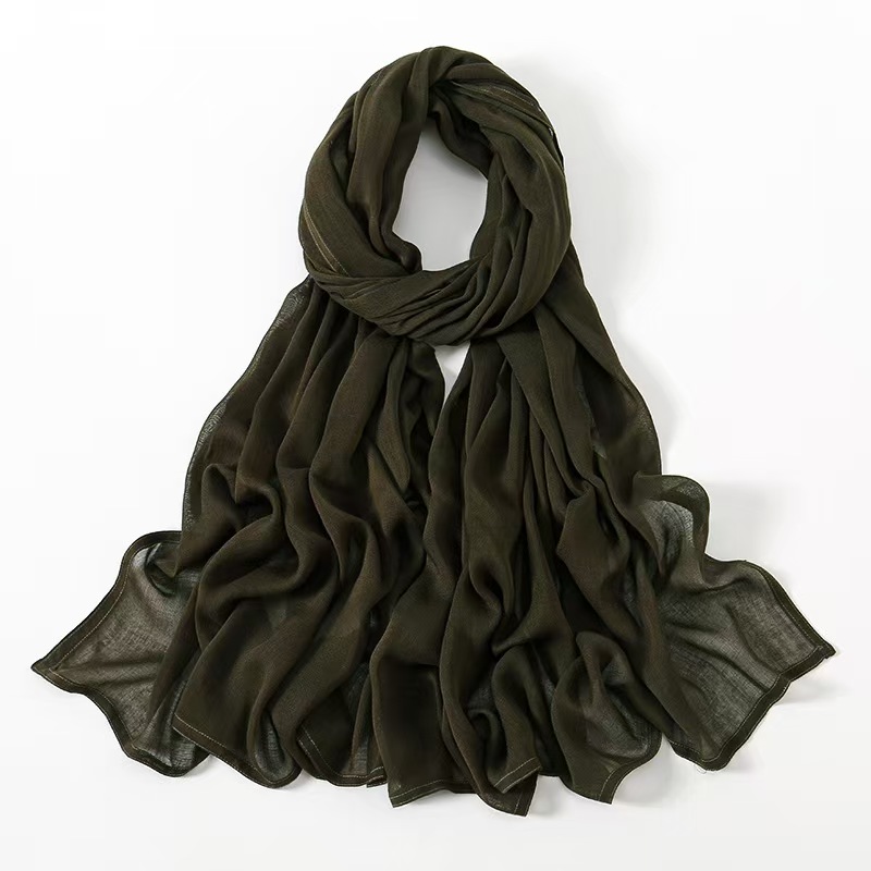 T1055 new solid color wide-brimmed cotton ladies' headscarf, simple, soft and versatile scarf
