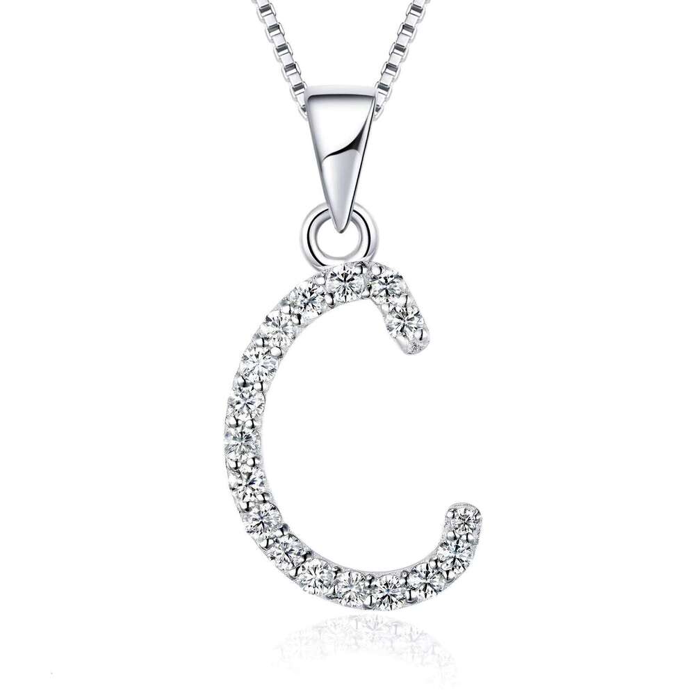 Sterling Sier Chain Necklace Fashion Pendant Charming Rhodium Plated Letter Style Wedding Party
