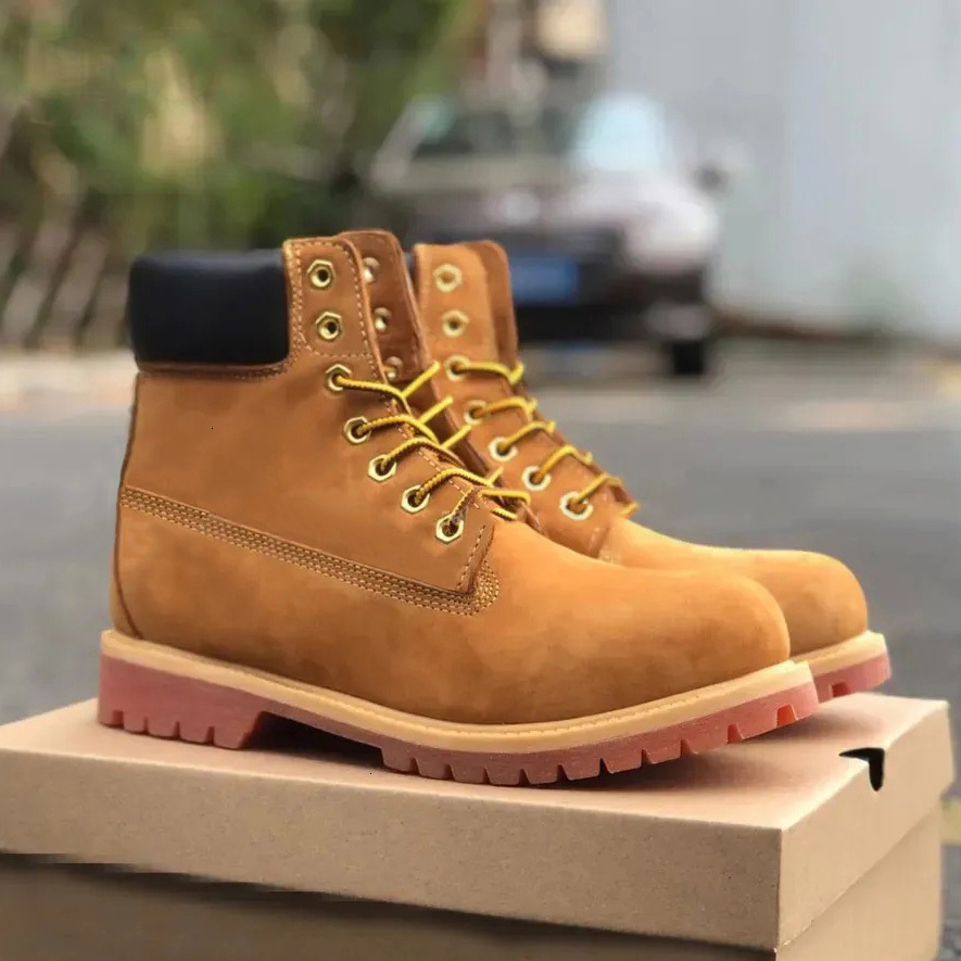Tims Designer boots luxury Outdoors for men women waterproof boots classic Martin Shoes cowboyboots Rhubarb Red Blue Black Camo Military Pink Hiking