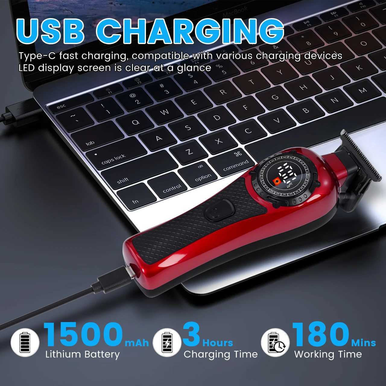 Solimpia Professional Hair Trimmer Man Electric Hair Clipper Barber Shop Carving Machine DLC Blade 7000RPM Rotating Motor XJ250624