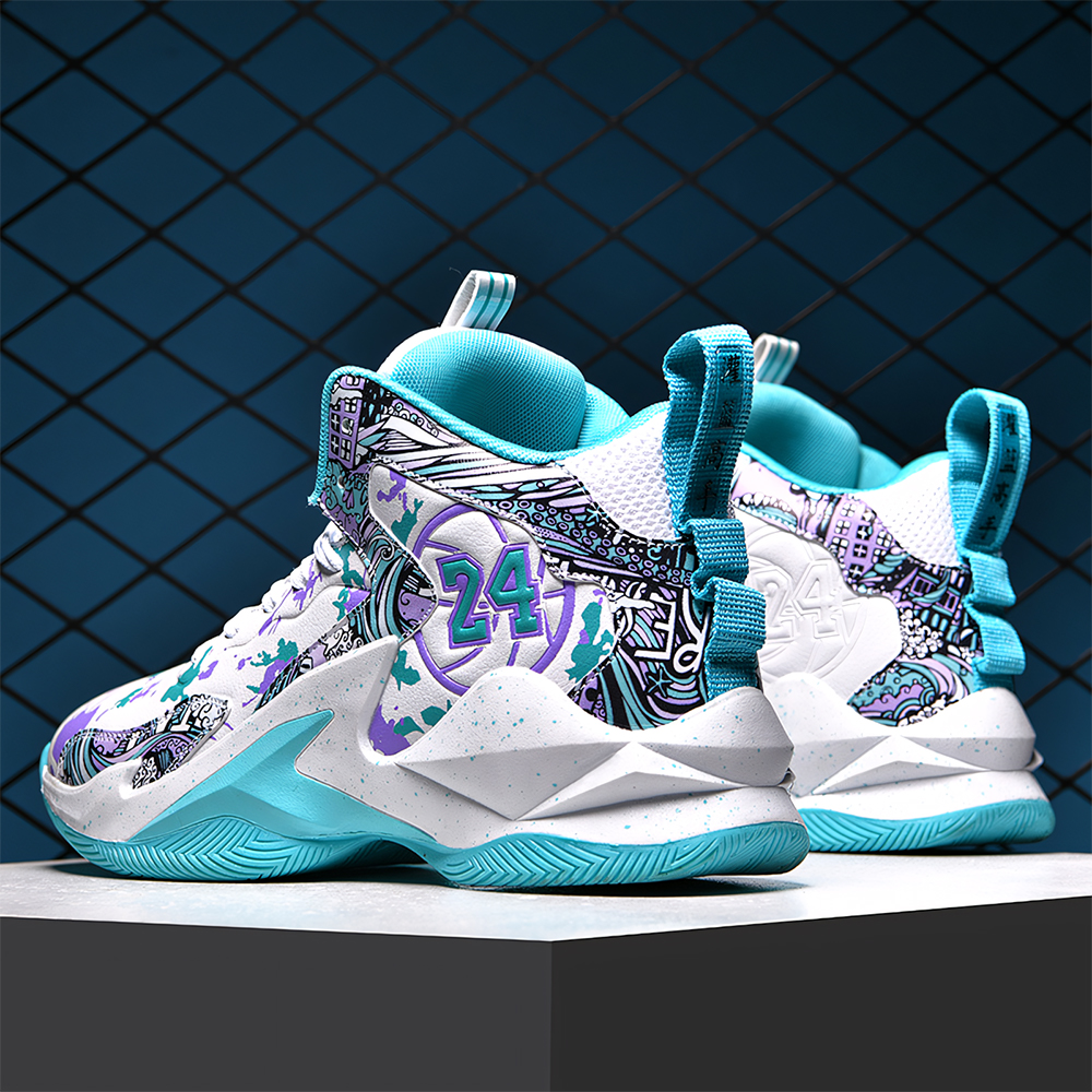 8905-High Top Basketball Shoes Men's Shoes Autumn and Winter Grip Mesh Leather Shoes for Junior High School Students Sneakers Combat Sneakers Ant