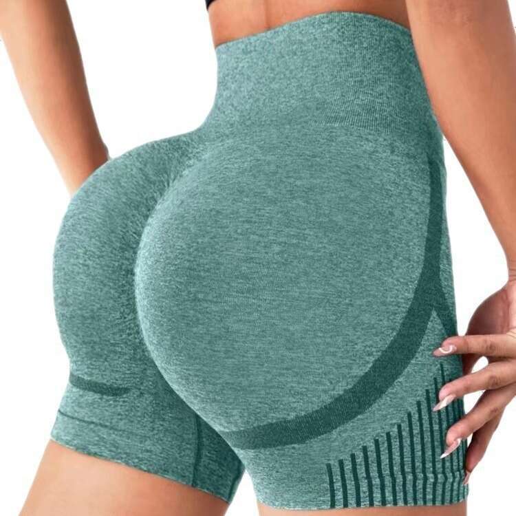 Yoga High Waist Hip Lift Tummy Control Shorts Running Fitness Sports Breathable Sweat-Wicking Three-Quarter Pants For Women B5