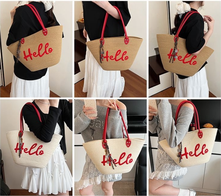 Free Shipping Straw Knitted Purses and Handbags Women Shoulder Bags Straw Woven Side Bag for Ladies Woman Handbag Beach Bag5