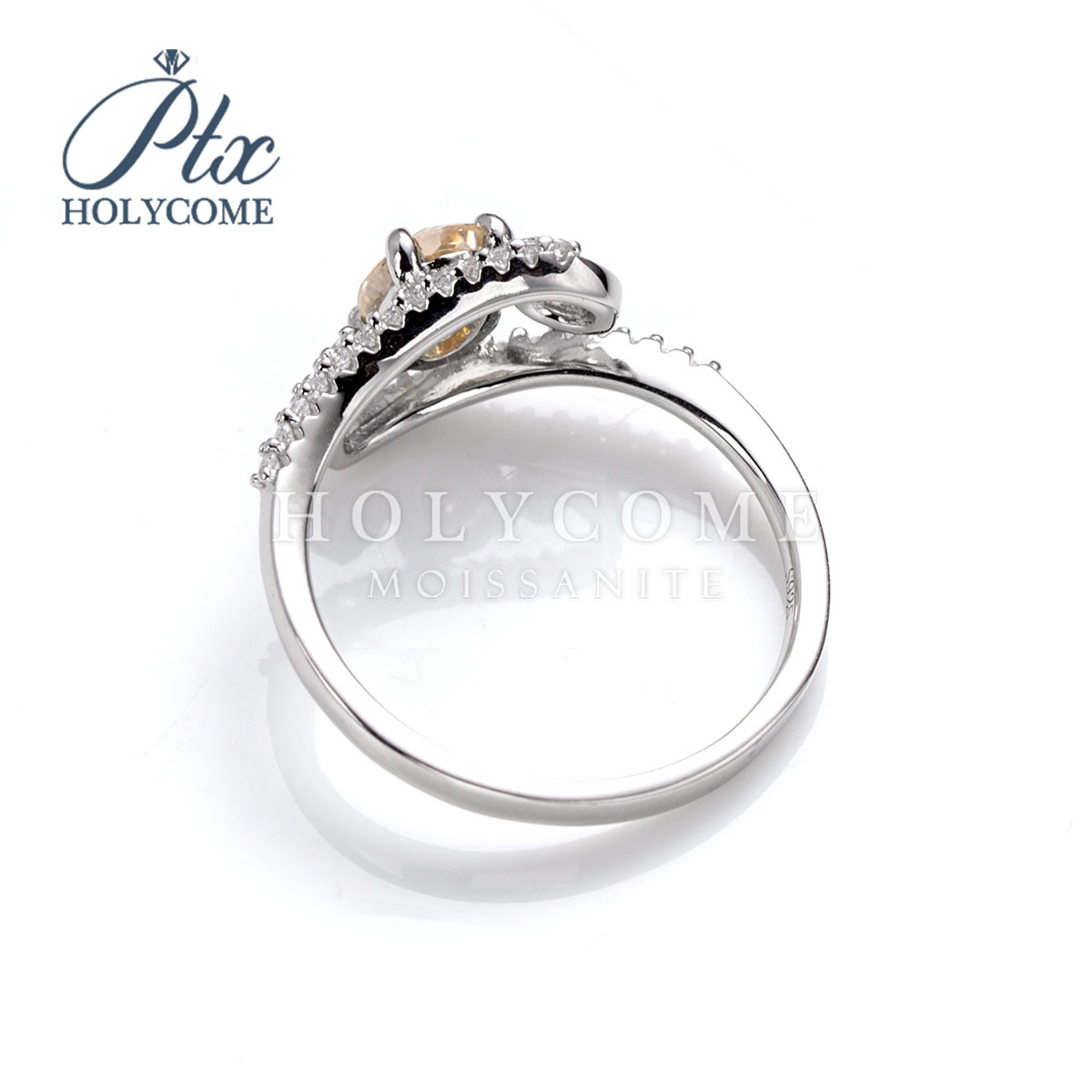 Elegant Oval Champagne Moissanite Rings Women Full Paved Dazzling 1ct Diamond 925 Sterling Silver Lady Rings Wedding Jewelry for Gift