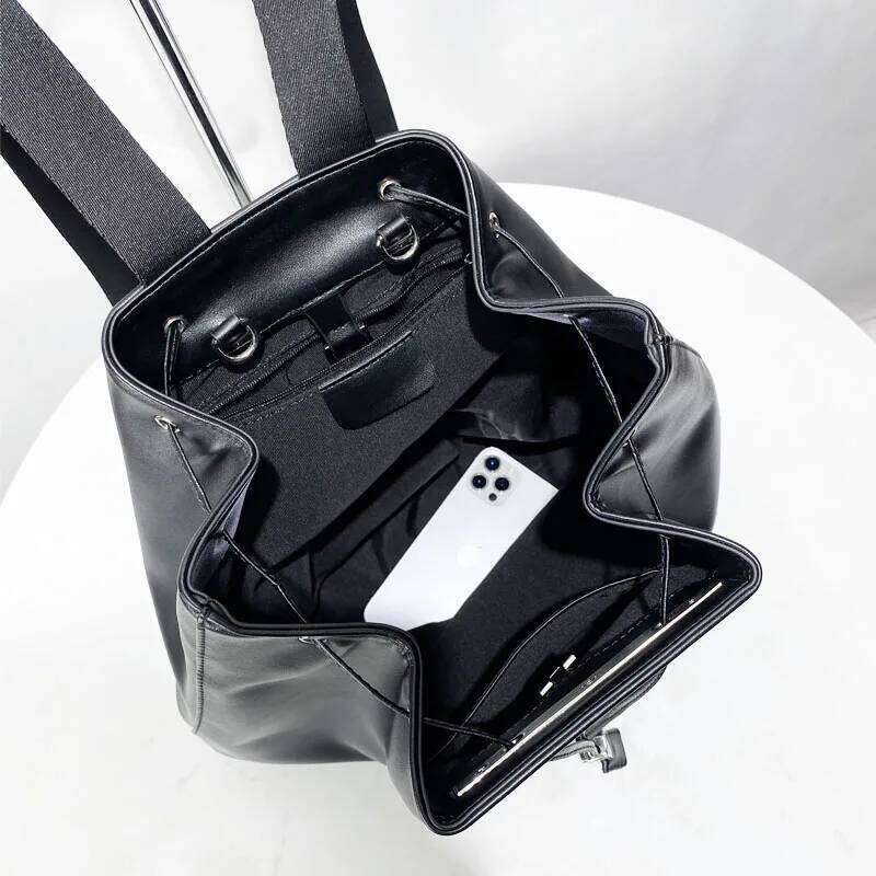 Drawstring Backpack Bags For Women Designer Handbag Purse 2025 New In Fashion Commuting Large Capacity Travel Shoulder