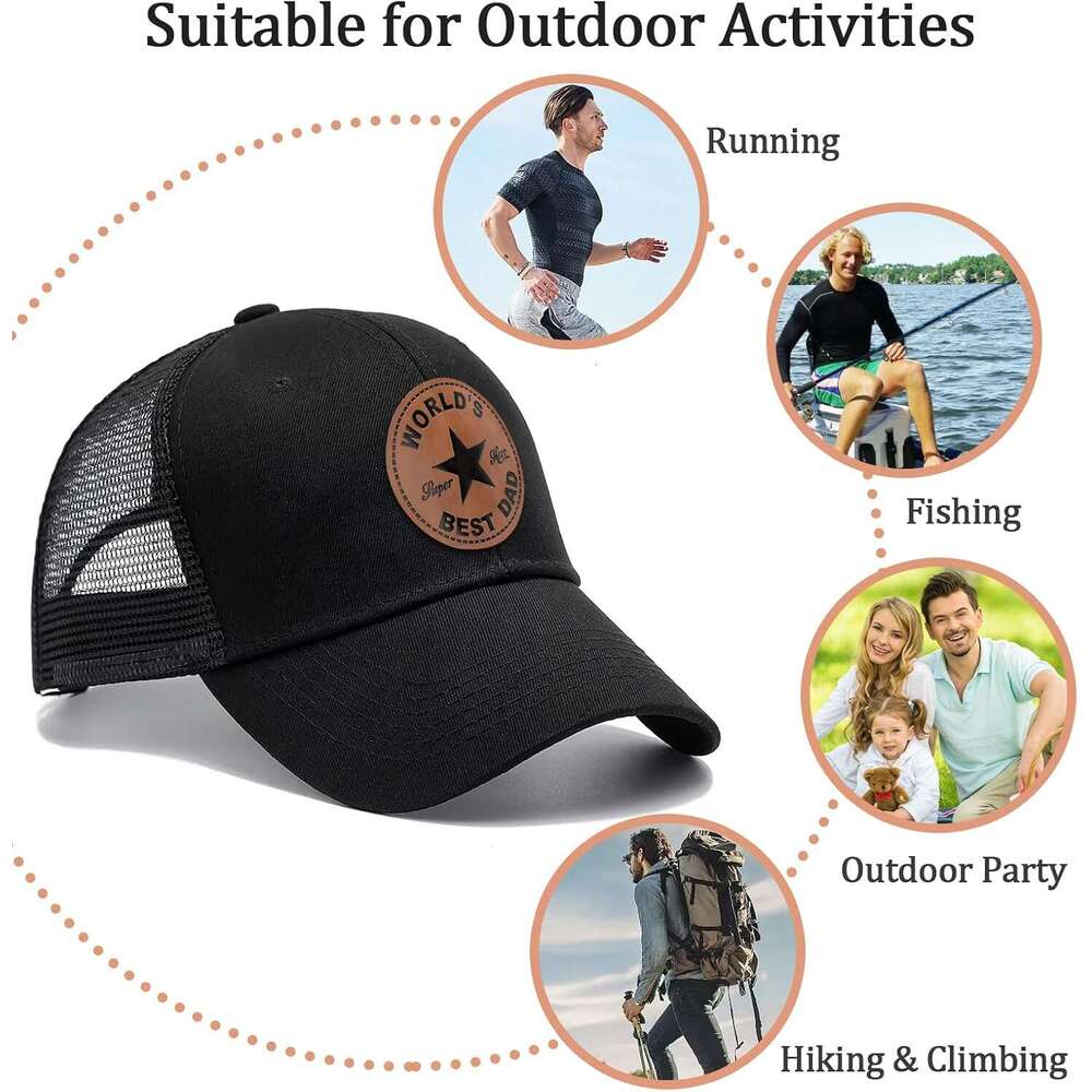 Fathers Gifts from Daughter Son Wife, Unique Father's Day Hat for Dad Stepdad Husband Grandpa Uncle Him Men, Adjustable Baseball Cap Birthday Bla