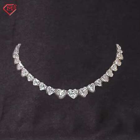 5mm Popular Tennis Chain 925 Sterling Silver Perfect Heart Cut Vvs Moissanite Tennis Chain for Women