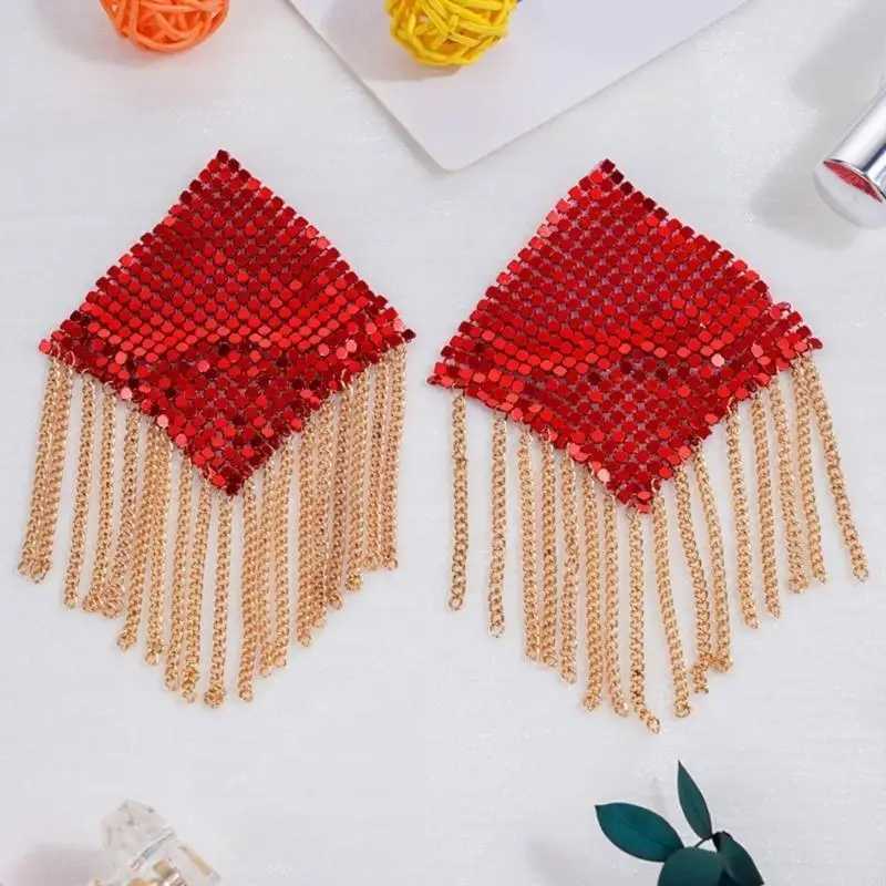 Y3NE Sequins Tassels Pasties Sticky Bra Nipple Covers Reusable Pasty Breast Covers Adhesive Nipples Stickers for Women Girls W250624